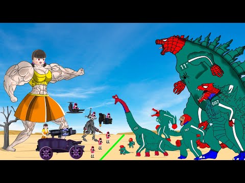 Evolution Of SPIDERMAN GODZILLA & KONG, SHARKZILLA Playing Squid Game 2 Animation | 어몽어스 오징어 게임 2