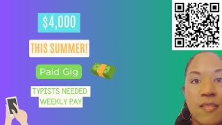 The Easiest Way to Make💰$4,000 This Summer  (Yes, It's Legit!) + Work from home Typing Jobs