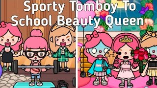 Sporty Tomboy To School Beauty Queen...!!!😱🏀👩🏻‍🦰👑💍💕 | Toca Life World ✨ | Sad Story 💗 | Toca Boca