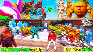 Franklin All Father God Gang VS Shinchan Brainrot Animals Gang Fight In GTA 5!