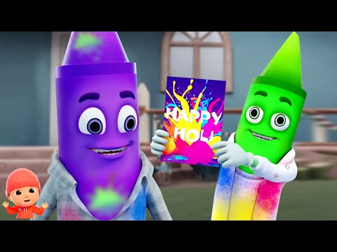 Holi Aayi Re, होली आई रे, Hindi Nursery Rhymes and Kids Poem, Indian Festival Songs,