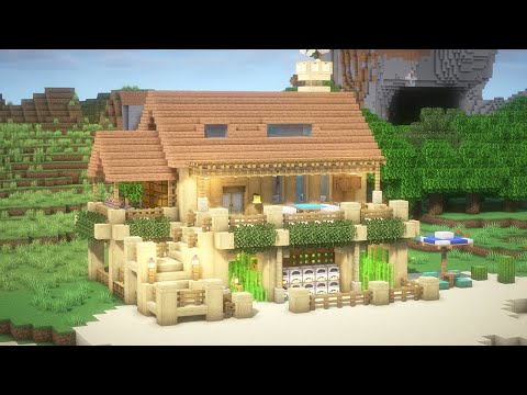 Minecraft: How To Build a Beach Survival House Tutorial(#49) | 마인크래프트 야생 건축, 해변 야생기지, 인테리어