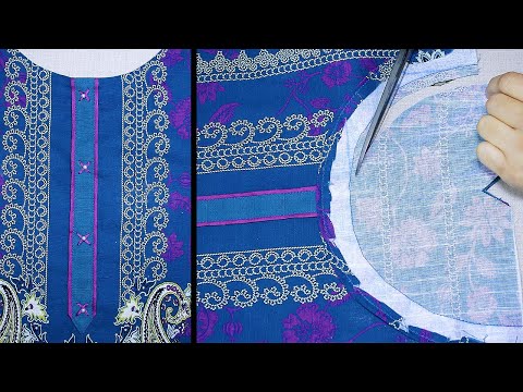 New Placket Neck Design Cutting And Stitching || Step-by-Step Tutorial for Beginners