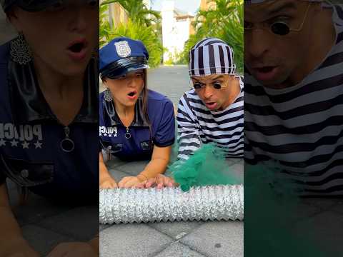 Smoke from the chimney - a thief and a policeman save 😂