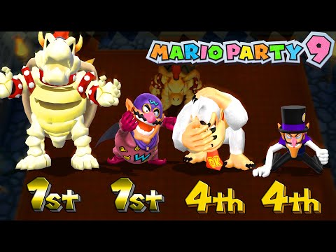 Mario Party 9 Garden Battle - Bowser vs Wario vs Waluigi vs Donkey Kong  (Master Difficulty)#mario