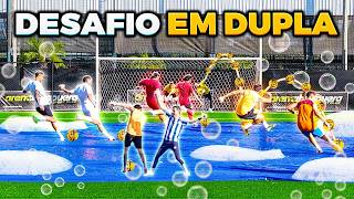 DESAFIO EM DUPLAS!! *OS DOIS TEM QUE FAZER O GOL 🤯 DEU TRETA ENTRE AS DUPLAS 🤬