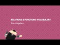 Exploring Relations and Functions Vocabulary in Pre-Algebra