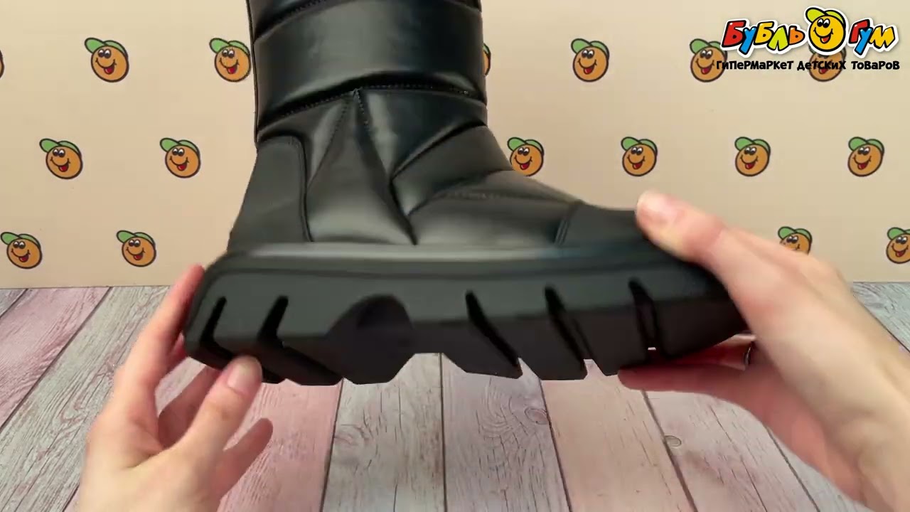 Сапоги Barbaris с рельефной подошвой и стильной прострочкой черные - видео