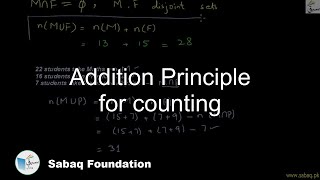 Addition Principle for counting