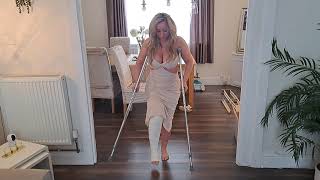Crutching with a broken leg long leg cast #llc