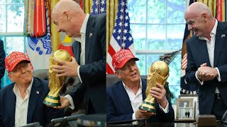 Trump Holds the World Cup Trophy & Receives First Final Ticket