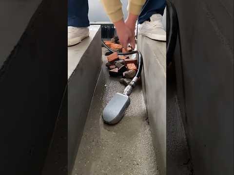The process of cleaning the drain using a special high-pressure nozzle #shorts