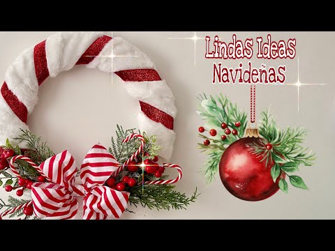 3 Ideas NAVIDEÑAS CANDY CANE/Manualidades con reciclaje /Christmas decorations /decorações de Natal