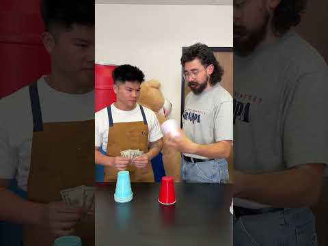 Colorful cup game victory between friends earns the reward! #shorts