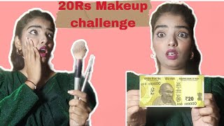 20₹ makeup challenge || Full face makeup || Party makeup under 20₹ ||Affordable makeup for beginners