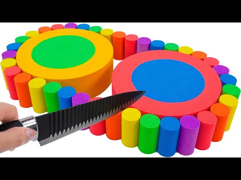 Satisfying Video | How To Make Rainbow Color Mix Circle From Kinetic Sand Cutting ASMR | Yo Yo Candy