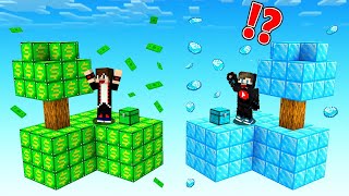 ماين كرافت : حرب جزر حظ ولكن حظ جزيرة الفلوس ضد جزيرة الدايموند !!؟ 😱🔥