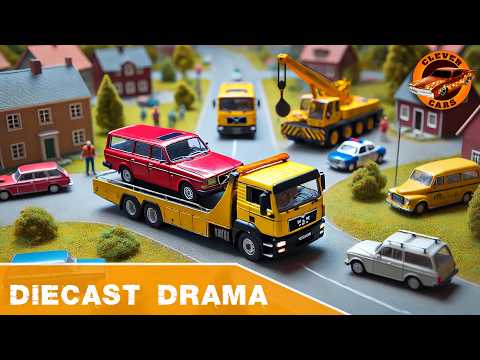 Epic 1/64 Diorama Show – Police Car, Muscle Car & Tow Truck Rescue