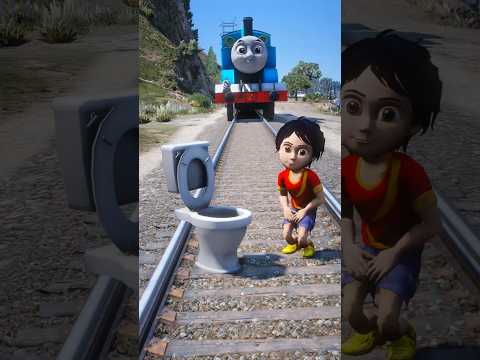 GTA V SHIVA BROTHER SAVING LITTLE SHIVA FROM THOMAS THE TRAIN #shorts #train #parody