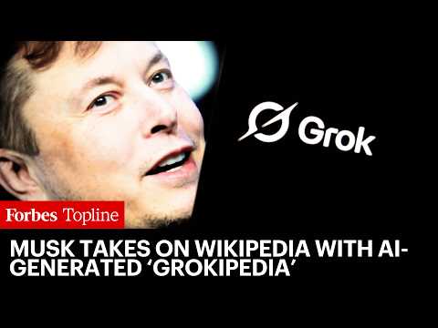 YouTube video thumbnail: Elon Musk Unveils AI-Generated 'Grokipedia' To Rival Wikipedia–Here's What To Know
