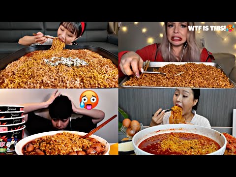 HOW DIFFERENT MUKBANGERS EAT SPICY NOODLES!🍜🌶️🌶️🌶️