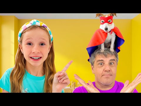 ¡Superperro salva el día! Y Nastya no lo puede creer. Nova história sobre Nastya e papai