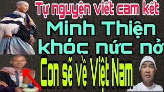 Minh Thiện khóc nức nở xin lỗi cha mẹ. Tư nguyện viết cam kết về nước.