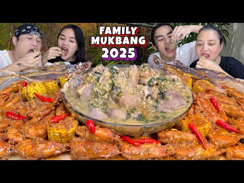 Spicy Buffalo Shrimp, Pata Pork Munggo, Pritong Isda Mukbang Family Mukbang