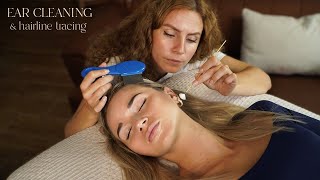 ASMR Hair PULLING, EAR CLEANING & Hairline Tracing | brushing, head scratching, real person asmr
