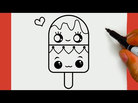 HOW TO DRAW A CUTE POPSICLE ICE CREAM, STEP BY STEP, DRAW Cute things