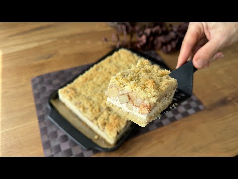 In 30 Minuten, Streuselkuchen mit Käse und Äpfeln 👌