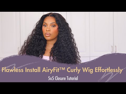 How to Flawless Install a 5x5 AiryFit™ Curly Wig?✨ Get the Perfect Natural Look!🥰  #luvmehair