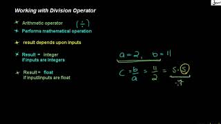 Working with division operator