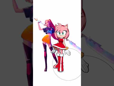 amyrose x mira kpop demon hunters #shorts #art #drawing #mira #amyrose