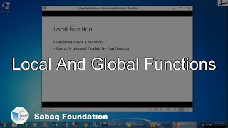 Local and Global functions