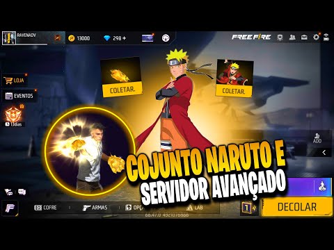 ENTREI NA NOVA ATUALIZAÇÃO DO FREE FIRE, CONJUNTO NARUTO, NOVO PUNHO E MAIS NOVIDADES FREE FIRE