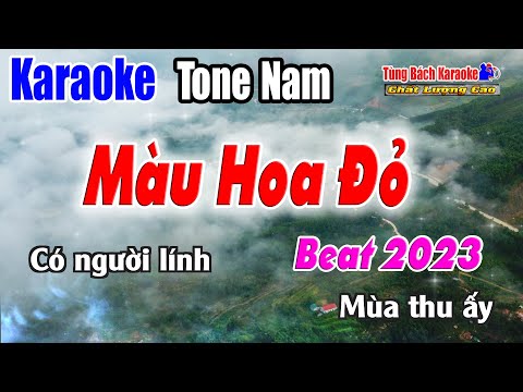 Màu Hoa Đỏ || Karaoke Beat 2023 | Tông Nam | Nhạc Sống Tùng Bách