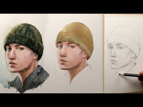 Portrait Painting Demonstration in Watercolor | Watercolour Painting