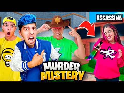 FOMOS ATACADOS PELOS ROSA NO ROBLOX!! LEOZIN, EMILLY, VOID...    (Murder Mystery 2)