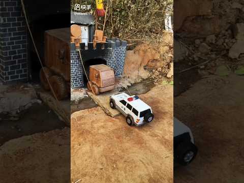 पुलिस की गाड़ी 😂~mini toy -woodworking art skill/wood/hand crafts #shorts #viral #toys P6