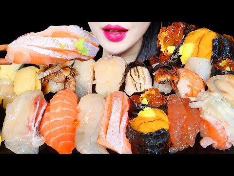 ASMR SUSHI, SALMON SUSHI 초밥 연어초밥 먹방 EATING SHOW MUKBANG NO TALKING
