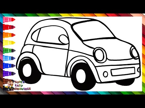 How To Draw A Car 🚗 Draw And Color A Rainbow Car 🚘🌈 Drawings For Kids