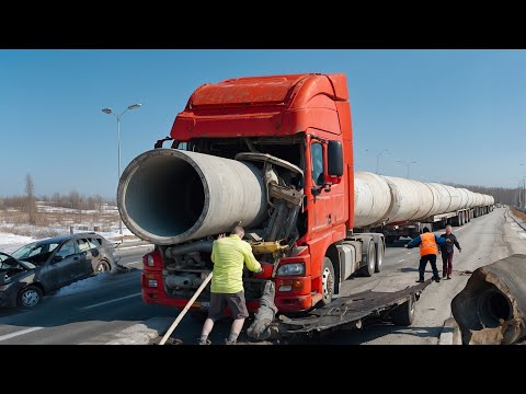 Идиоты За Рулём Огромных Грузовиков! Карма и Ошибки, Снятые на Камеру