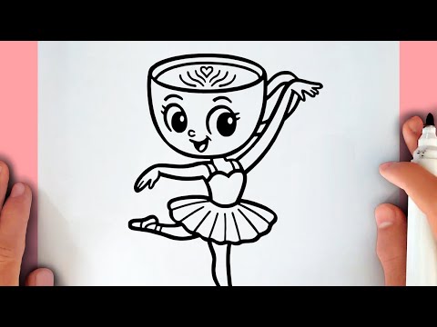 Cómo Dibujar a Bailarina Capuchina Paso a Paso – Tutorial del Meme Viral con Taza en la Cabeza