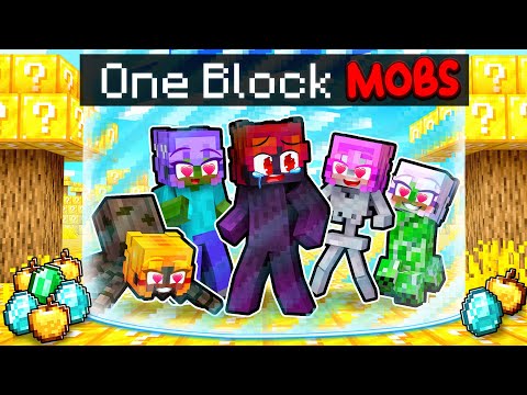 Locked On ONE Lucky Block But We're MOBS With MY CRAZY FAN GIRLS...