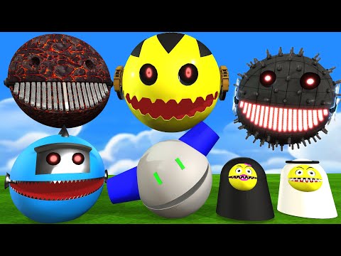 Robot Pacmans vs Monsters Pacman vs Cartoon Cat Ms Pacman Two Robot monster