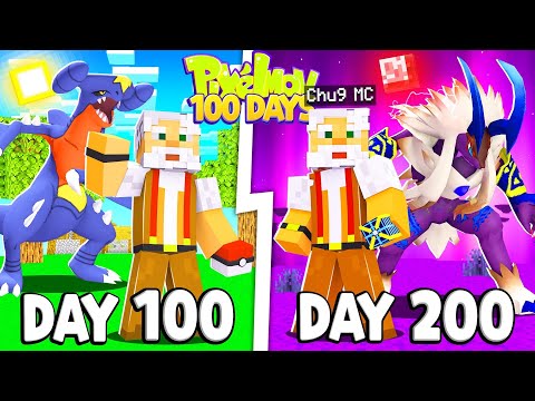 Tóm tắt 200 Ngày Minecraft Pixelmon Ultra Sinh Tồn Siêu Khó Tôi Bắt Thủy Thần Hắc Ám !!