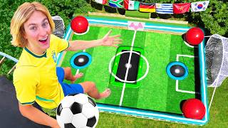 Wir bauen ein RIESEN TRAMPOLIN FUßBALL STADION! (neue SPORTART!)