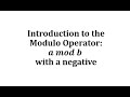 Understanding Modulo Operation with Negative Dividends