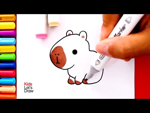 3 Dibujos de CAPIBARAS Kawaii fácil de dibujar y pintar